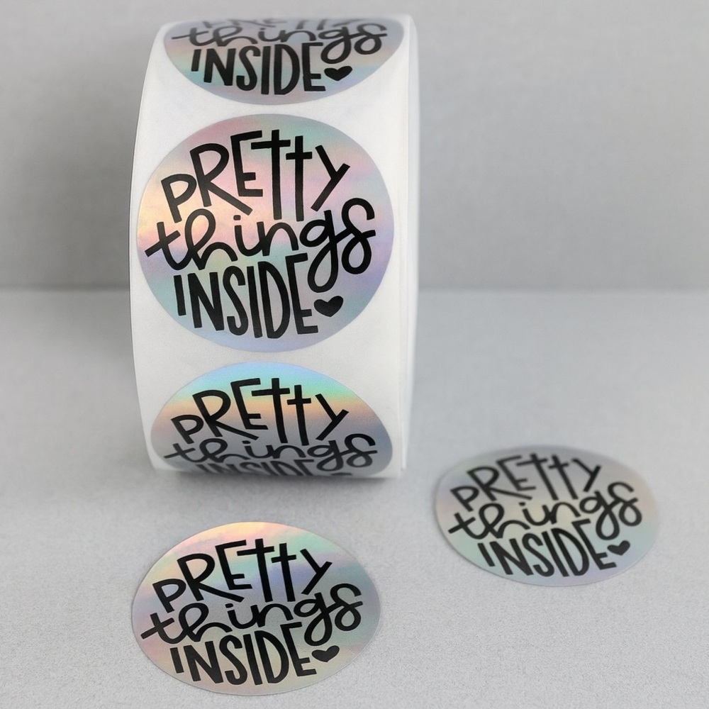 Pretty things inside sticker for small business | thank you sticker 2 inch round